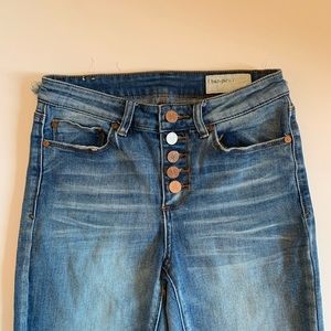 Boutique High Waisted Cutoff Skinny Jeans, 27